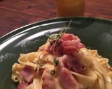 A picture of step 4 of Pasta Carbonara 🍽🇮🇹.