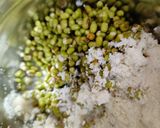 A picture of step 1 of Mung bean spinach dhokla.