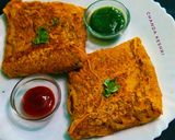 बेसन ब्रेड ऑमलेट (besan bread omelette recipe in Hindi) रेसिपी चरण 7 फोटो