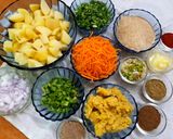 A picture of step 1 of Vegetable Seek Kebab.