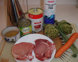 Foto del paso 1 de la receta: Chuletas de cerdo con guarnición de la huerta