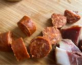 Foto del paso 5 de la receta: Lentejas de bote de cristal con chorizo y jamón en 15’