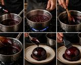 Foto del passaggio 3 della ricetta Tonno scottato con spuma di patate viola, barbabietola e amarena