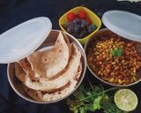 A picture of step 3 of Protein rich Mix Sprouts Stir fry and pulka Roti (Tiffin/lunch box recipe).