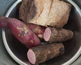 A picture of step 1 of Sweet Potato And Kand Thecha Chaat.