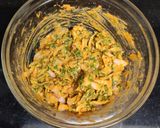 A picture of step 2 of Spinach pakoda.