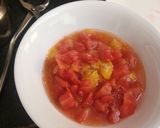 A picture of step 5 of Ghee Residue Cake with Melon Orange Compote.