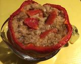 A picture of step 4 of California Farm Red Lentil Stuffed Baked Bell Pepper.