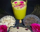A picture of step 5 of Instant Saffron Thandai with Thandai Masala.