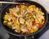 Une image de l'étape 14 de Poulet façon chili verde (maïs, poivrons, citrons verts).