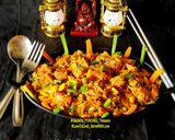 A picture of step 6 of Indo-Chinese Veg Schezwan Paneer Pulao.