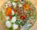 Hình bước làm 3 của món Nui gà nấu nấm, rau củ