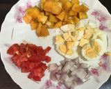 A picture of step 1 of Egg Mango Salad.