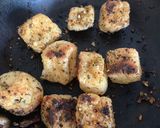 A picture of step 2 of Crispy tofu spice skewers.