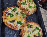 A picture of step 5 of Mexican pizza or Pizzadilla (Taco Bell special).