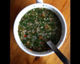 Une image de l'étape 2 de Potage aux perles du Japon herbes et poivron rouge.