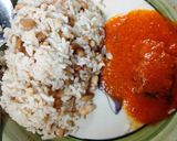 A picture of step 7 of Rice🍚 and beans with fish soup.