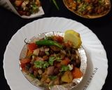 A picture of step 4 of Chana chaat with amla powder.