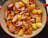 A picture of step 2 of Kielbasa One Pot.