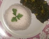 A picture of step 4 of White rice and garden egg leaves soup.
