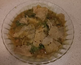 A picture of step 7 of Dal dhokli with left over chapatis.