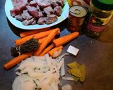 A picture of step 1 of Beef and Carrots.