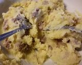 A picture of step 4 of Bangers n mash with a twist.