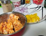 A picture of step 2 of Chilli Paneer.