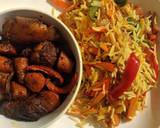 Stir fried vegetable rice and pan grilled beef recipe step 4 photo