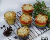 Foto langkah ke 6 dari resep Set Menu Dessert Simple Lapis Pepe Merah Putih, Bolu Selai Nanas Keju, Bolu Kukus Dua Telur.