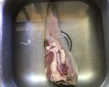 A picture of step 1 of California Farm Beef Tongue Flambee.