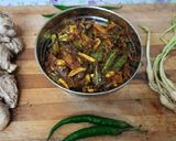 A picture of step 6 of Green garlic, green chilli ginger pickle.