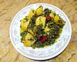 A picture of step 4 of Palak Alo ki sabzi.