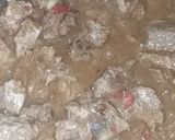 A picture of step 3 of Bhindi ghousht.