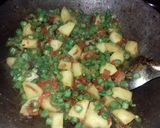 A picture of step 2 of Potatoes and French beans.