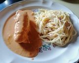 A picture of step 7 of Chicken Rolls in Chipotle Cream Sauce.