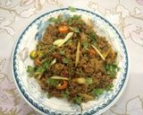 A picture of step 1 of Tawa qeema.