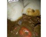 A picture of step 3 of Tuwon semovita with baobab soup (Miyar Kuka).