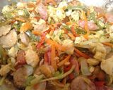 Foto del paso 7 de la receta: Arroz con pollo, salchicha ranchera y longaniza