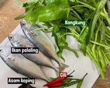 Gambar langkah 1 resipi 👩‍🍳Kangkung Asam Rebus Ikan Pelaling.