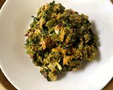 A picture of step 2 of Pui Shak Chingri Bora (Malabar Spinach & Prawn Pakora / Fritters - Bong style).