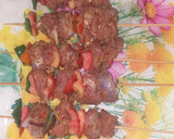 A picture of step 7 of Tsire skewers.