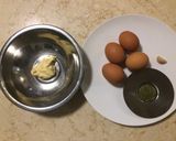 A picture of step 1 of Tarragon Deviled Eggs.