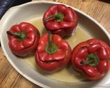 Une image de l'étape 8 de Poivrons rouges farcis bœuf courgettes et basilic.
