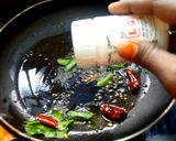 A picture of step 3 of Green gram sundal.