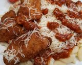 Bolognai csirkecombfilé, szarvacska tésztával recept fázis 4 fotója