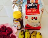 Foto langkah ke 1 dari resep Oatmeal bowl (pisang dan buah naga).