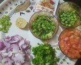 A picture of step 1 of Leftover schezwan onion pulao.