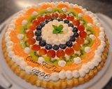 A picture of step 4 of 🥝🍊🍒🍇Creamy Fruit Tart🍇🍒🍊🥝.