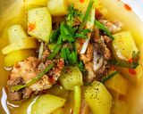 Hình bước làm 4 của món Canh Đu Đủ Nấu Sườn Non